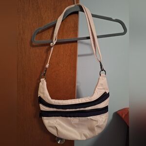 Final Price* Lug Pale Pink Shoulder Bag with Black Zippers- Magnetic Back Pocket